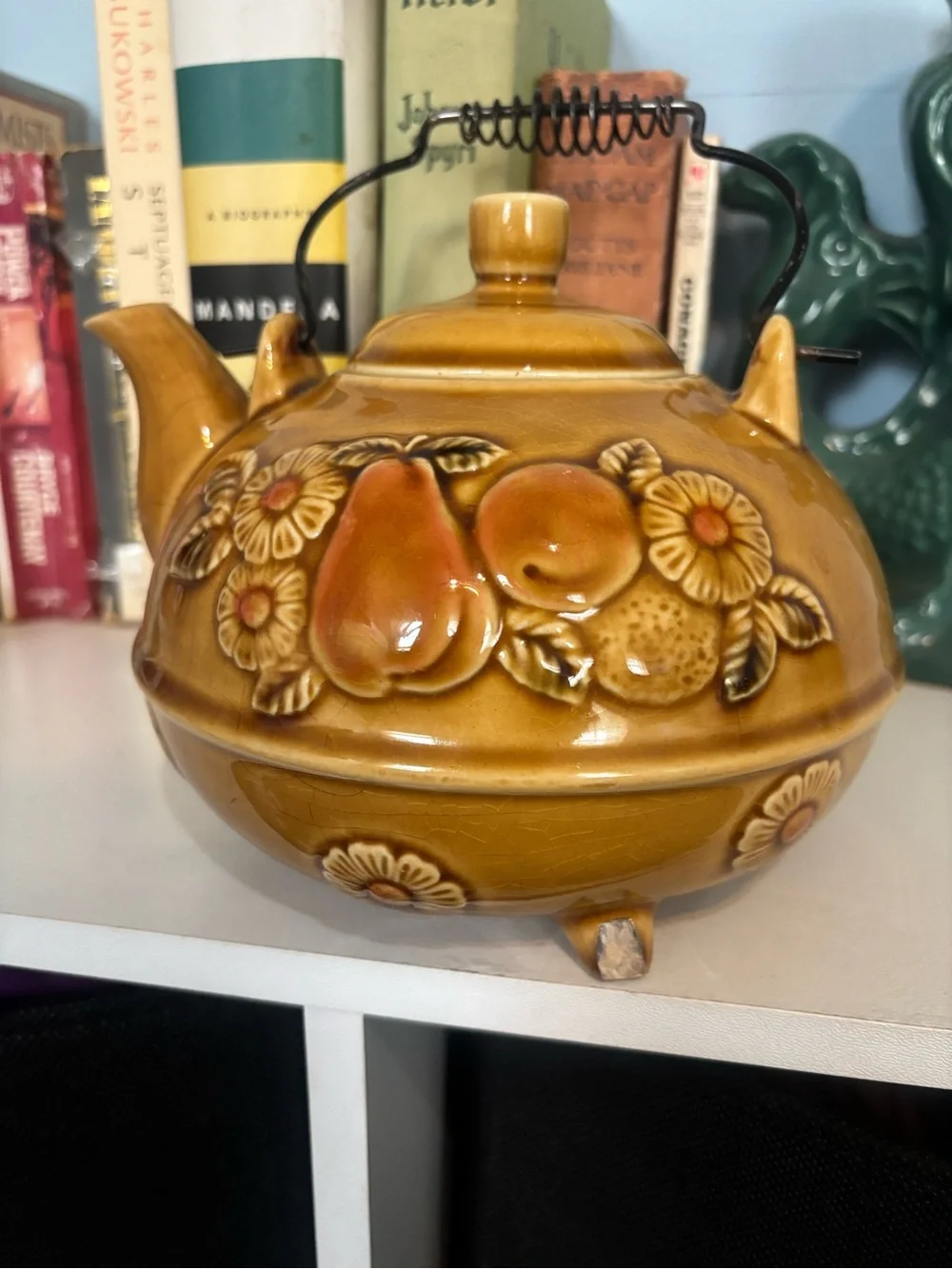 Vintage Made in Japan 70’s Brown Glazed Footed Tea Pot ~ Bohemian